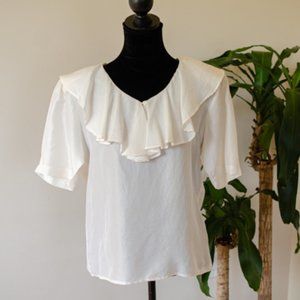 Notations White Ruffle Blouse